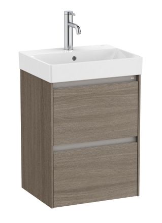 Roca Roca - Pack Unik Mueble Base Compacto De 2 Cajones + Lavabo Ona Color: Olmo Oscuro - Medidas: 450x360x645 Mm