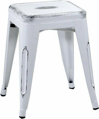 Vacchetti Sgabello sgabelli ferro metallo sbiancate bianco antico schabby antichizzato vintage