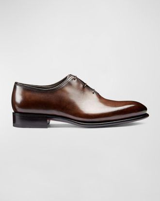 Santoni Mens People Leather Dress Oxfords