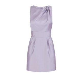 Elisabetta Franchi Duchesse Jurk met Logodetails - Dames - Korte kleedjes - Paars - S - Polyester - Kleedjes