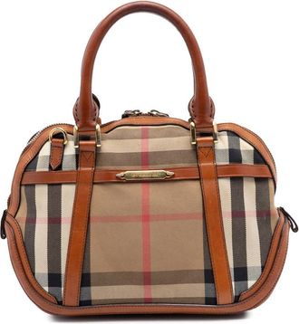 Burberry Pre-owned Burberry Small Leather Trimmed House Check Canvas Bridle Orchard Satchel Ladies G9SCLMBGKVSOIUPA