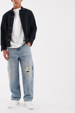 Levi's Workwear 568 jeans dritti larghi con doppio ginocchio e effetto vissuto in azzurro chiaro-Blu