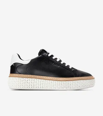Cole Haan Womens GrandPr&oslash; SkyWeave Court Sneakers - Black Size 10.5