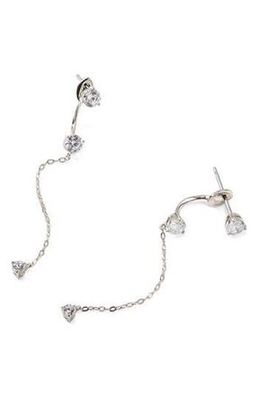 Nadri Salome CZ Linear Dangle Jacket Earrings in Clear at Nordstrom Rack
