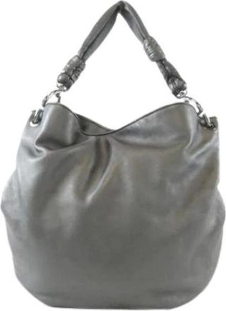 Loewe Pre-owned Schoudertas - Dames - Pre-owned - Grijs - Maat: ONE Size Leer