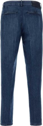 Pantaloni Torino Mens Tasche Jeans Navy Cotton Linen