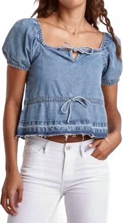 Dear John Denim Mia Cinched Chambray Top In Blue