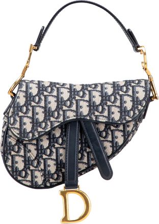 Dior Pre-owned Womens Saddle Baguette Canvas - Dark Blue Textile - One Size