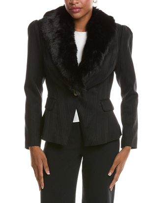 L'agence LAgence Kaisley Fur Collar Blazer