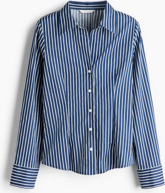 H&M Taillierte Hemdbluse - Blue