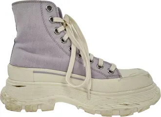 Alexander McQueen Alexander McQueen Tread Slick hoge sneakers in paars katoen