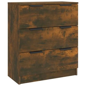 vidaXL Vidaxl - Aparador Madera Contrachapada Color Roble Ahumado 60x30x70 Cm