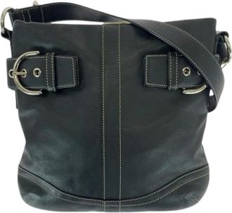 Coach Pre-owned Cross Body Bags, female, Black, Size: ONE SIZE Pre-owned Leather Shoulder Bag