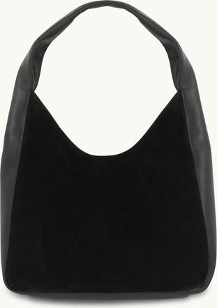 Apatchy London Womens The Henry Black Leather And Suede Hobo Bag - One Size
