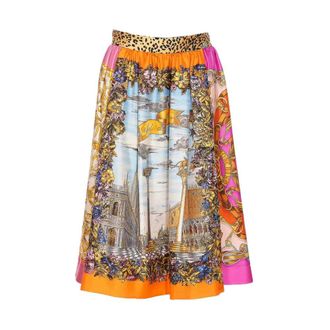 Moschino Midi Skirts, female, Multicolor, Size: L Archive Foulard Skirt
