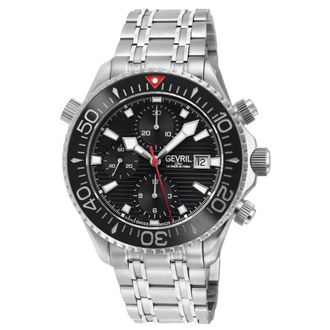 Gevril Group Hudson Yards Chronograph Automatic Black Dial Mens Watch 48810B