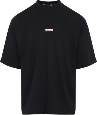 Marni Black Cotton Logo T-Shirt