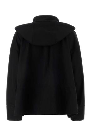 Loewe Womens Black Gabardine Jacket Exterior: Cotton Silk Giubbini