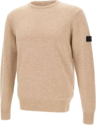 Peuterey Gediz Sweater - Heren - Ronde hals truien - Beige - L - Wol - Truien & Vesten