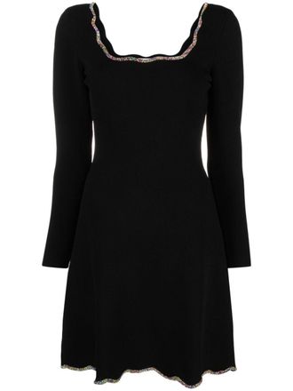 Sandro rhinestone-embellished minidress - women - Elastane/Viscose/Polyamide - 34 - Black