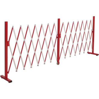 Hhg Recinto traliccio a fisarmonica estensibile con ruote 977 alluminio rosso bianco altezza 103cm, larghezza 53-411cm