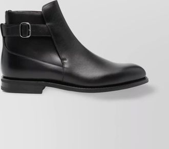 Churchs round toe leather ankle boots with buckle detail