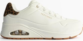 Skechers Womens Skechers 177093/WHLD UNO-JUNGLE NITE Womens Trainers White Durabuck/Leopard Printed - Size: 6.5