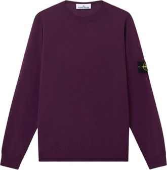 Stone Island Round-neck Knitwear, female, Purple, Size: M Pull Col Rond 5100071 C4 0017