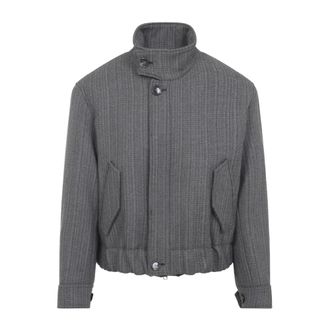 Ami Light Jackets, male, Gray, Size: XL Grey Wool Blend Jacket Aw25