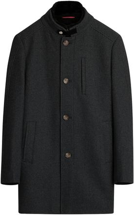 Cinque Kurzmantel CINQUE CIARSENAL, Herren, Gr. 106, blau (dunkelblau), Web, Obermaterial: 60% Wolle, 25% Polyester, 10% Polyamid, 5% sonstige Fasern, unifar