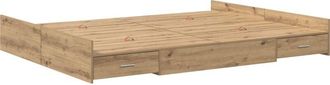 vidaXL Storage Bed Frame Artisan oak 135 x 190 cm Engineered wood Vidaxl