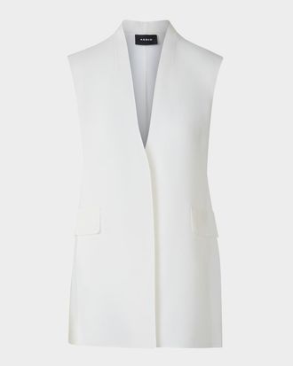 Akris Artina Long Silk Organza Vest