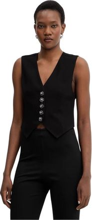 Pinko Pinko, Jassen, Dames, Zwart, M, Polyester, Giuggiolo Gilet