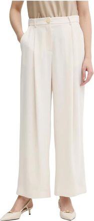 A|X Armani Exchange Wijde broek - Dames - Wijde Broeken - Beige - S - Polyester - Broeken