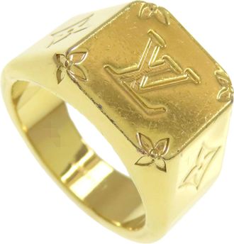 Louis Vuitton Gold Metal Band Ring (Pre-Owned)