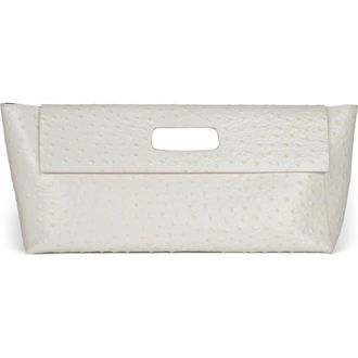Jeffrey Campbell Toolbox Leather Clutch in White Ostrich at Nordstrom