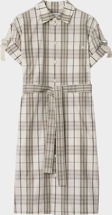 Burberry Check Buckle Short-Sleeve Shirtdress