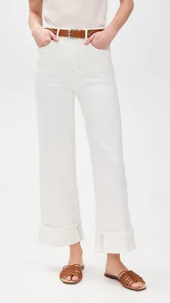 Good American Soft Tech Good Skate Wide Jeans In Cloud White