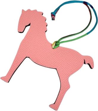 Herm&egrave;s Pre-owned Petit H Cheval Epsom Togo Charm - Dames - Vintage Accessoires - Roze - ONE Size - Leer - Vintage
