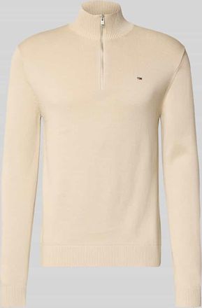 Tommy Jeans Slim Fit Troyer aus reiner Baumwolle in Beige, Größe XXL