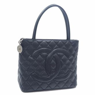 Chanel Black Grained Calfskin Tote Bag (Pre-Owned)