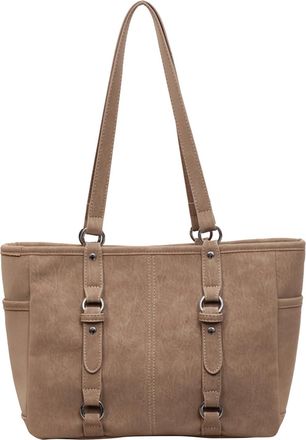 Generic Kexpery Vintage PU Leather Large Handbag for Women Elegant Underarm Messenger Bag for Work and Leisure