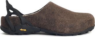 Roa Fedaia Slippers In Mole Leather Blend Sherpa