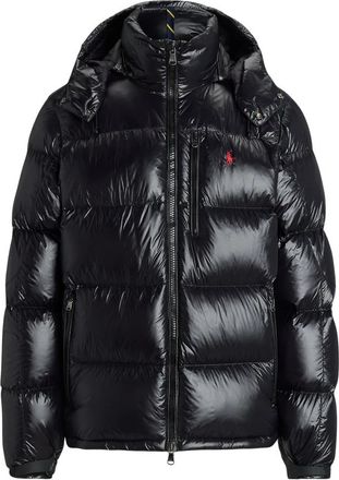 Polo Ralph Lauren Glanzende donsjas met Pony Borduursel - Heren - Gewatteerde jassen - Zwart - M - Jassen