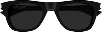 Saint Laurent Zonnebril met Hoekige Zijkanten - Heren - Zonnebrillen - Zwart - ONE Size - Nylon - Accessoires
