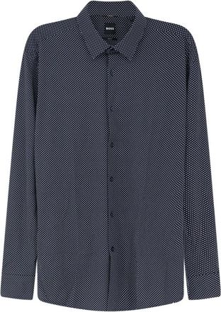 HUGO BOSS Shirts - Heren - Casual Overhemden - Blauw - M - Overhemden