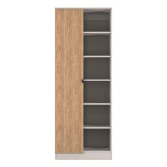 Lewis's Bora Tall 2 Door 1 Drawer Robe in Gold Craft Oak & Kashmir - Ready Assembled - Lewiss Home | TJ Hughes