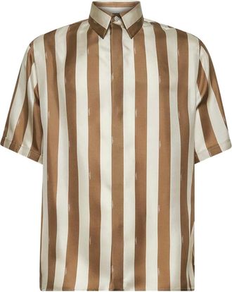 Fendi Camicia in seta a righe - Toni neutri