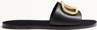 Valentino Garavani VLogo Signature Slide Sandal In Grainy Cowhide With Accessory Wo