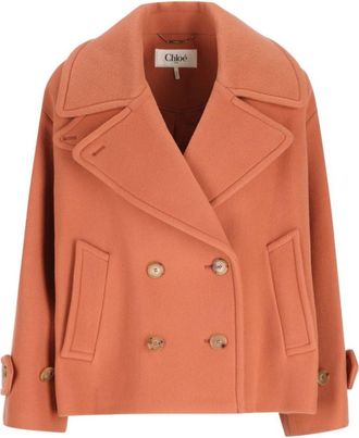 Chlo&eacute; Pink Notched Lapel Trench Coat